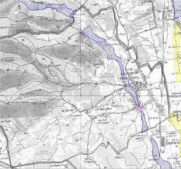 Zones inondables Lachapelle sous Chaux